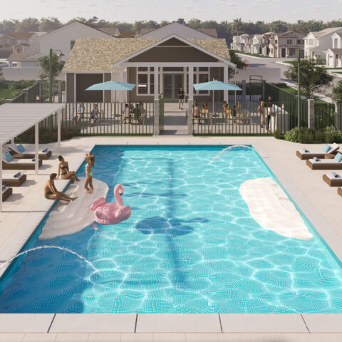 Twelve Bridges's Clubhouse & Pool Amenity Rendering